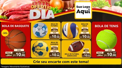 Modelo de TV para TV Horizontal com o tema Ofertas do Dia para Artigos Esportivos