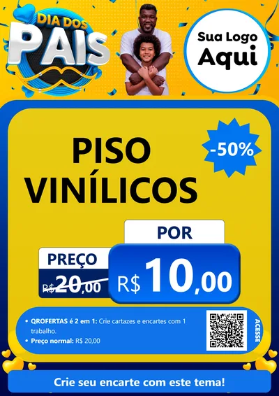 Modelo de Cartaz para Cartaz A4 Vertical com o tema Dia dos Pais para Material para Construção