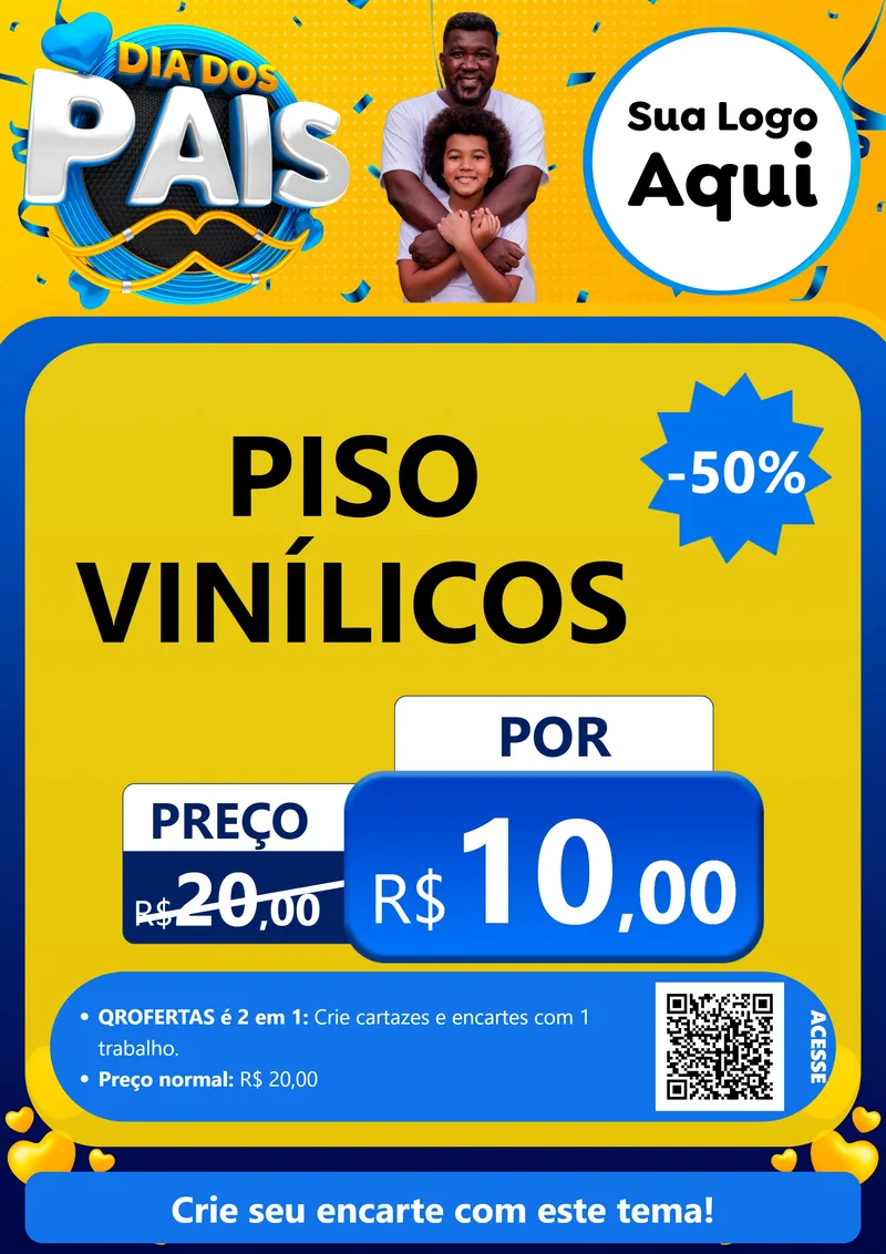 Modelo de Cartaz para Cartaz A4 Vertical com o tema Dia dos Pais para Material para Construção