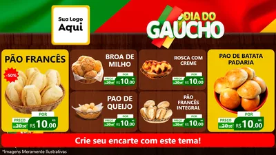 Modelo de TV para TV Horizontal com o tema Dia do Gaúcho para Padaria
