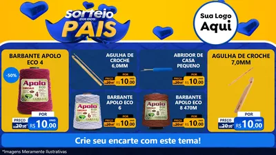 Modelo de TV para TV Horizontal com o tema Sorteio Dia dos Pais para Armarinho e Aviamentos
