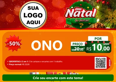 Modelo de Cartaz para Cartaz A4 Horizontal com o tema Um Natal de Ofertas para Óticas
