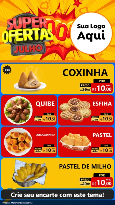 Modelo de TV para TV Vertical com o tema Super Ofertas Julho para Salgadaria
