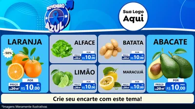 Modelo de TV para TV Horizontal com o tema Novembro Azul para Hortifrúti