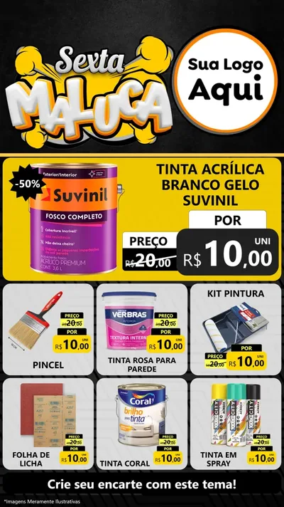 Modelo de Rede Social para Stories com o tema Sexta Maluca para Tintas e Ferramentas
