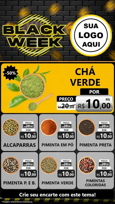 Modelo de Rede Social para Stories com o tema Black Week para Produtos Naturais