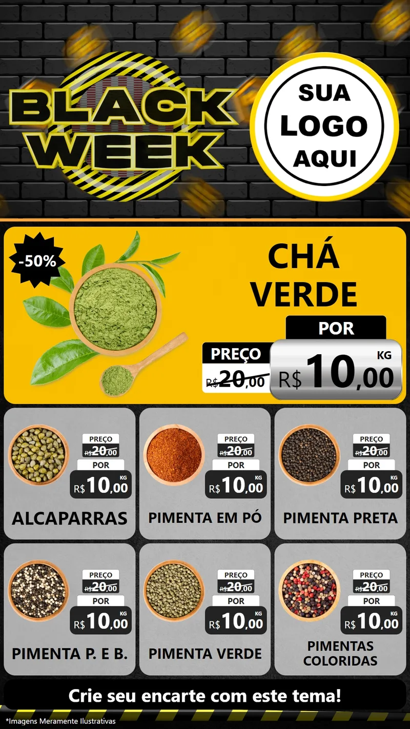 Modelo de Rede Social para Stories com o tema Black Week para Produtos Naturais