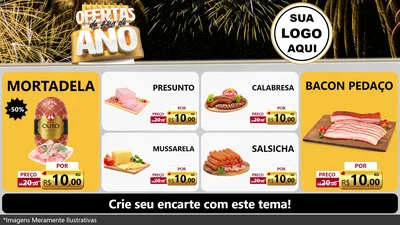 Modelo de TV para TV Horizontal com o tema Ofertas de Fim de Ano para Frios e Laticínios