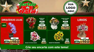 Modelo de TV para TV Horizontal com o tema Sorteio de Natal para Floricultura e jardim