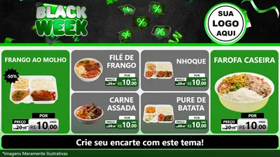 Modelo de TV para TV Horizontal com o tema Black Week para Restaurante