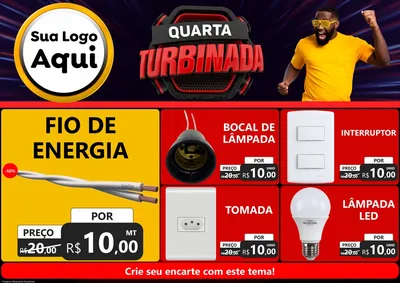 Modelo de Encarte para Encarte A4 Horizontal com o tema Quarta Turbinada para Materiais Elétricos