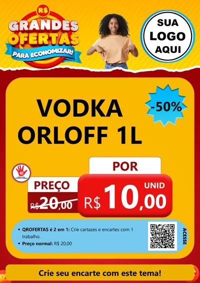 Modelo de Cartaz para Cartaz A4 Vertical com o tema Grandes Ofertas Para Economizar! para Distribuidora de bebidas
