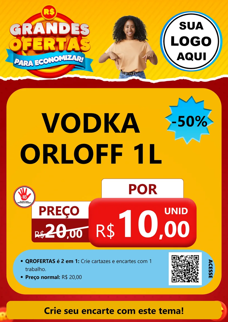 Modelo de Cartaz para Cartaz A4 Vertical com o tema Grandes Ofertas Para Economizar! para Distribuidora de bebidas