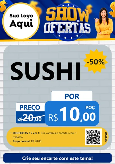 Modelo de Cartaz para Cartaz A4 Vertical com o tema Show de Ofertas para Comida japonesa