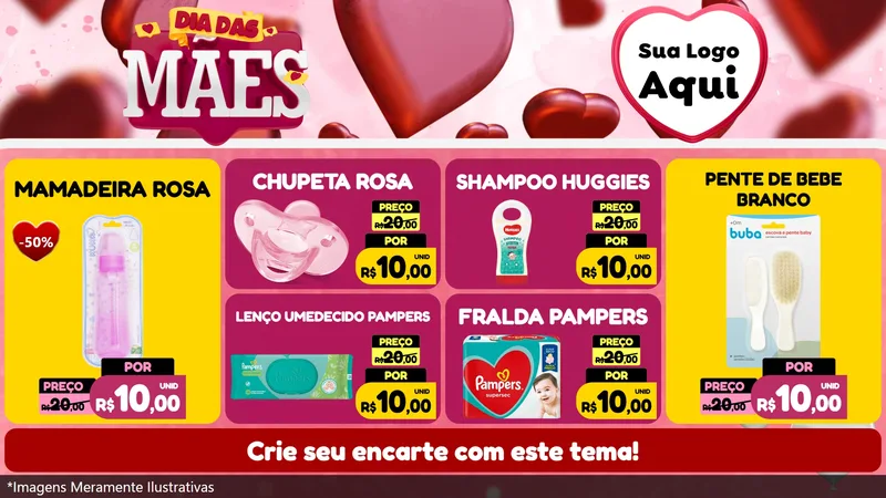 Modelo de TV para TV Horizontal com o tema Dia Das Mães para Bebês