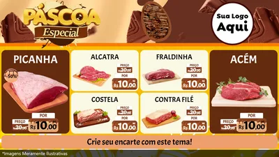 Modelo de TV para TV Horizontal com o tema Páscoa Especial para Açougue