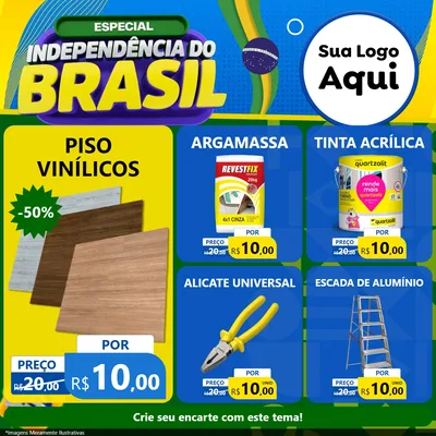 Modelo de Rede Social para Feed Facebook com o tema Especial Independência do Brasil para Material para Construção