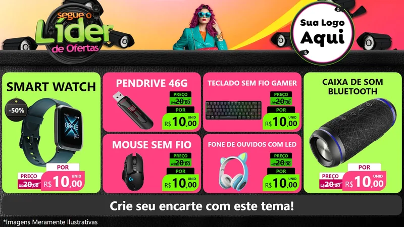 Modelo de TV para TV Horizontal com o tema Segue o Líder de Ofertas para Informática