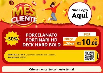 Modelo de Cartaz para Cartaz A4 Horizontal com o tema Mês do Cliente para Pisos e revestimentos