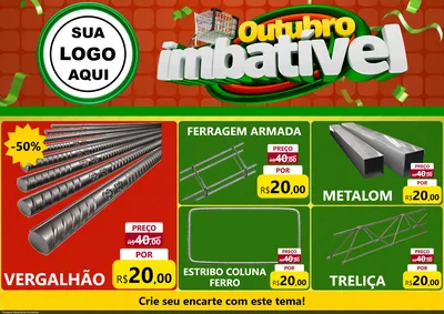 Modelo de Encarte para Encarte A4 Horizontal com o tema Outubro Imbatível para Ferragens