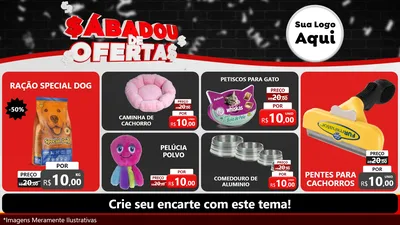 Modelo de TV para TV Horizontal com o tema Sabadou de Ofertas para Pet Shop