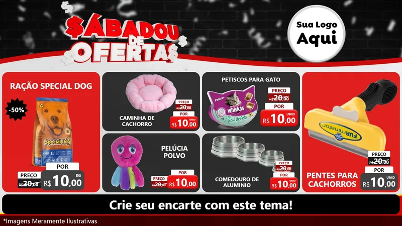 Modelo de TV para TV Horizontal com o tema Sabadou de Ofertas para Pet Shop
