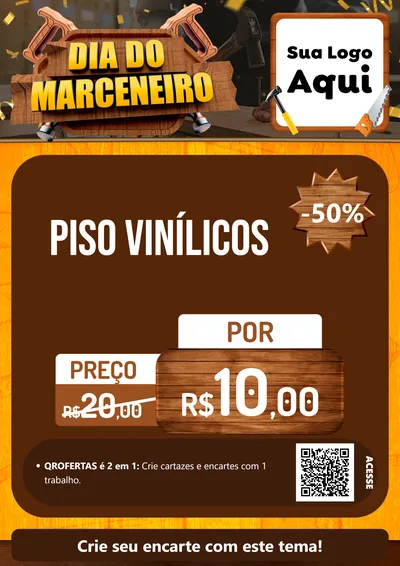 Modelo de Cartaz para Cartaz A4 Vertical com o tema Dia do Marceneiro para Material para Construção