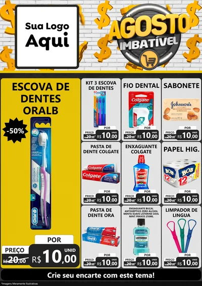 Modelo de Encarte para Encarte A4 Vertical com o tema Agosto imbatível para Higiene Pessoal
