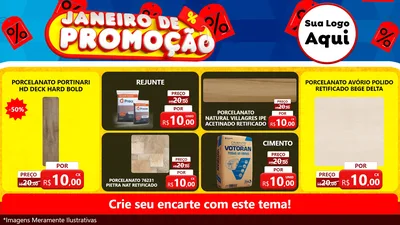 Modelo de TV para TV Horizontal com o tema Janeiro de Promoção para Pisos e revestimentos