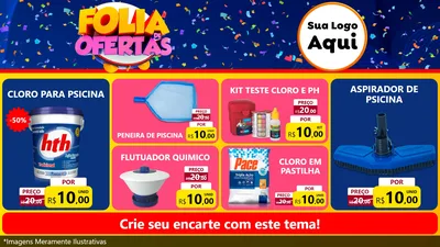 Modelo de TV para TV Horizontal com o tema Folia de Ofertas para Produtos para Piscina