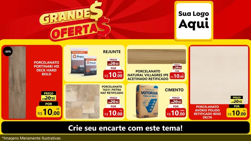 Modelo de TV para TV Horizontal com o tema Grandes Ofertas para Pisos e revestimentos