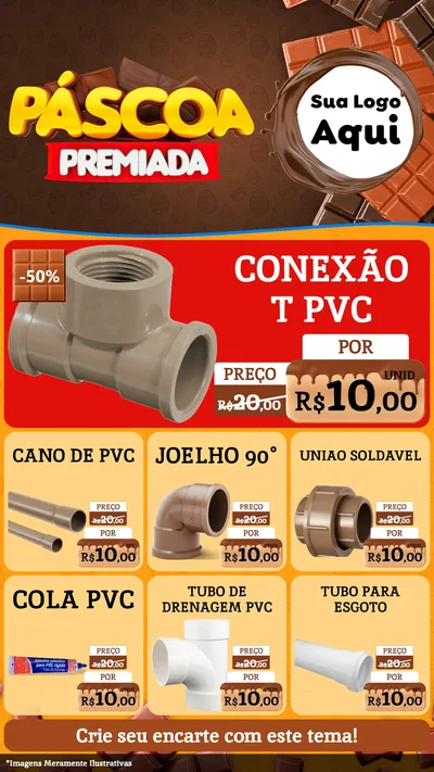 Modelo de Rede Social para Stories com o tema Páscoa Premiada para Tubos e conexões