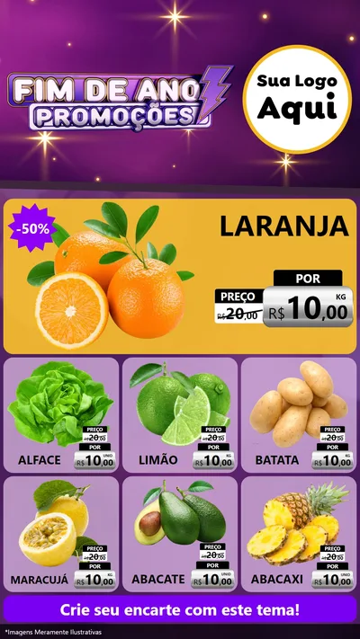 Modelo de Rede Social para Stories com o tema Fim de Ano Promoções para Hortifrúti