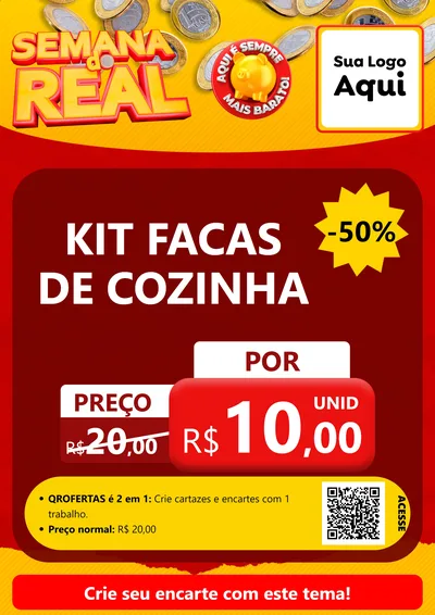 Modelo de Cartaz para Cartaz A4 Vertical com o tema Semana do Real para Utilidades Domésticas