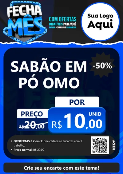 Modelo de Cartaz para Cartaz A4 Vertical com o tema Fecha Mês para Produtos de Limpeza