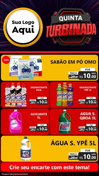 Modelo de TV para TV Vertical com o tema Quinta Turbinada para Produtos de Limpeza