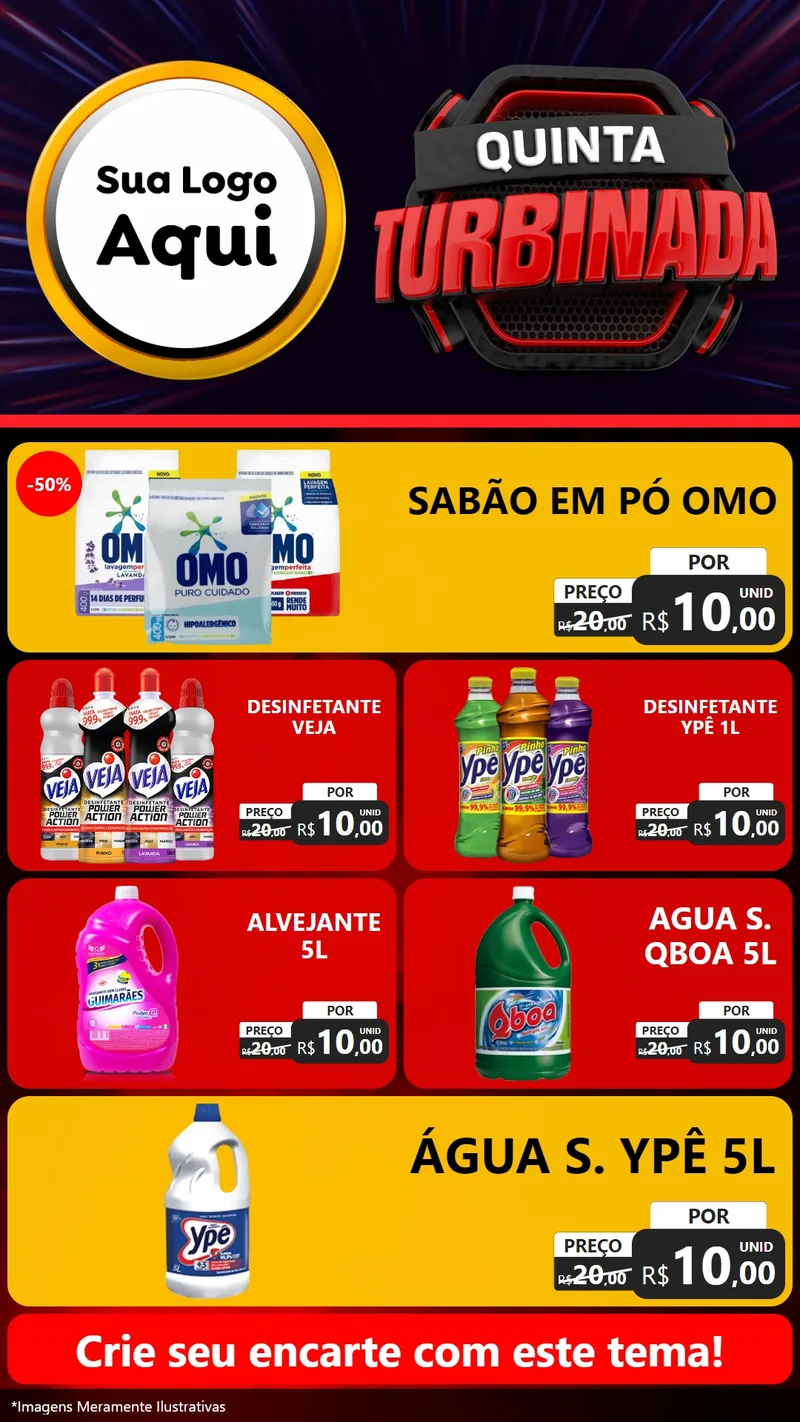 Modelo de TV para TV Vertical com o tema Quinta Turbinada para Produtos de Limpeza