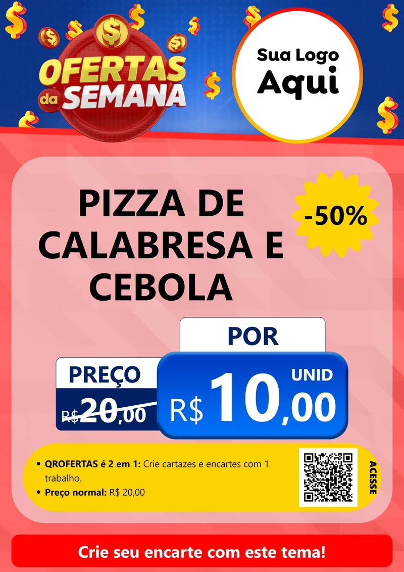 Modelo de Cartaz para Cartaz A4 Vertical com o tema Ofertas Da Semana para Pizzaria