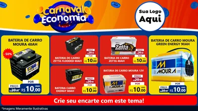 Modelo de TV para TV Horizontal com o tema Carnaval da Economia para Baterias Elétricas