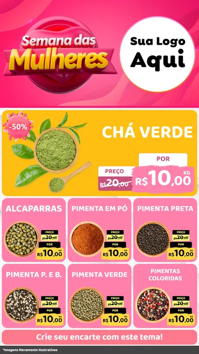 Modelo de Rede Social para Stories com o tema Semana das Mulheres para Produtos Naturais