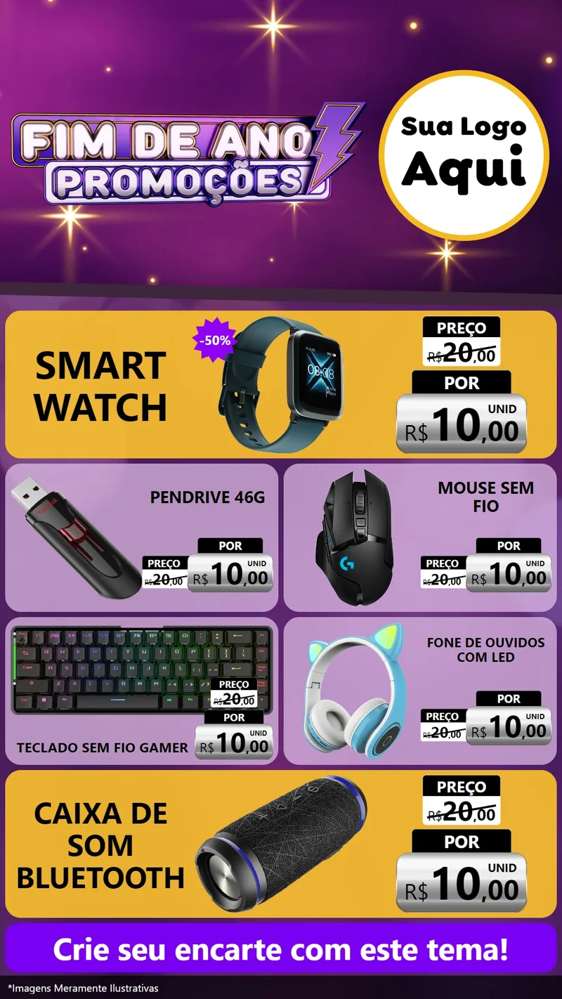 Modelo de TV para TV Vertical com o tema Fim de Ano Promoções para Informática