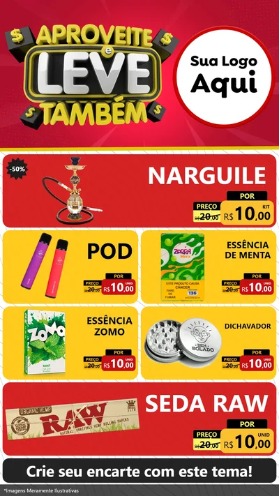 Modelo de TV para TV Vertical com o tema Aproveite e Leve Também para Tabacaria