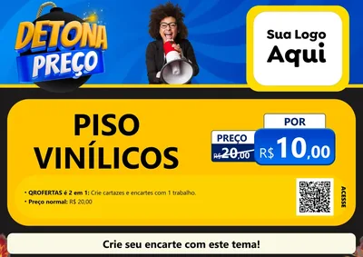 Modelo de Cartaz para Cartaz A4 Horizontal com o tema Detona Preços para Material para Construção