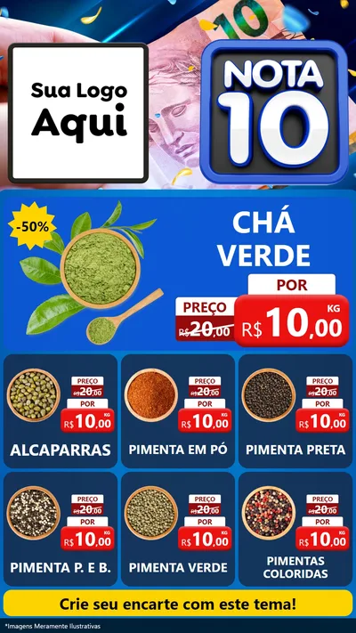 Modelo de Rede Social para Stories com o tema Nota 10 para Produtos Naturais