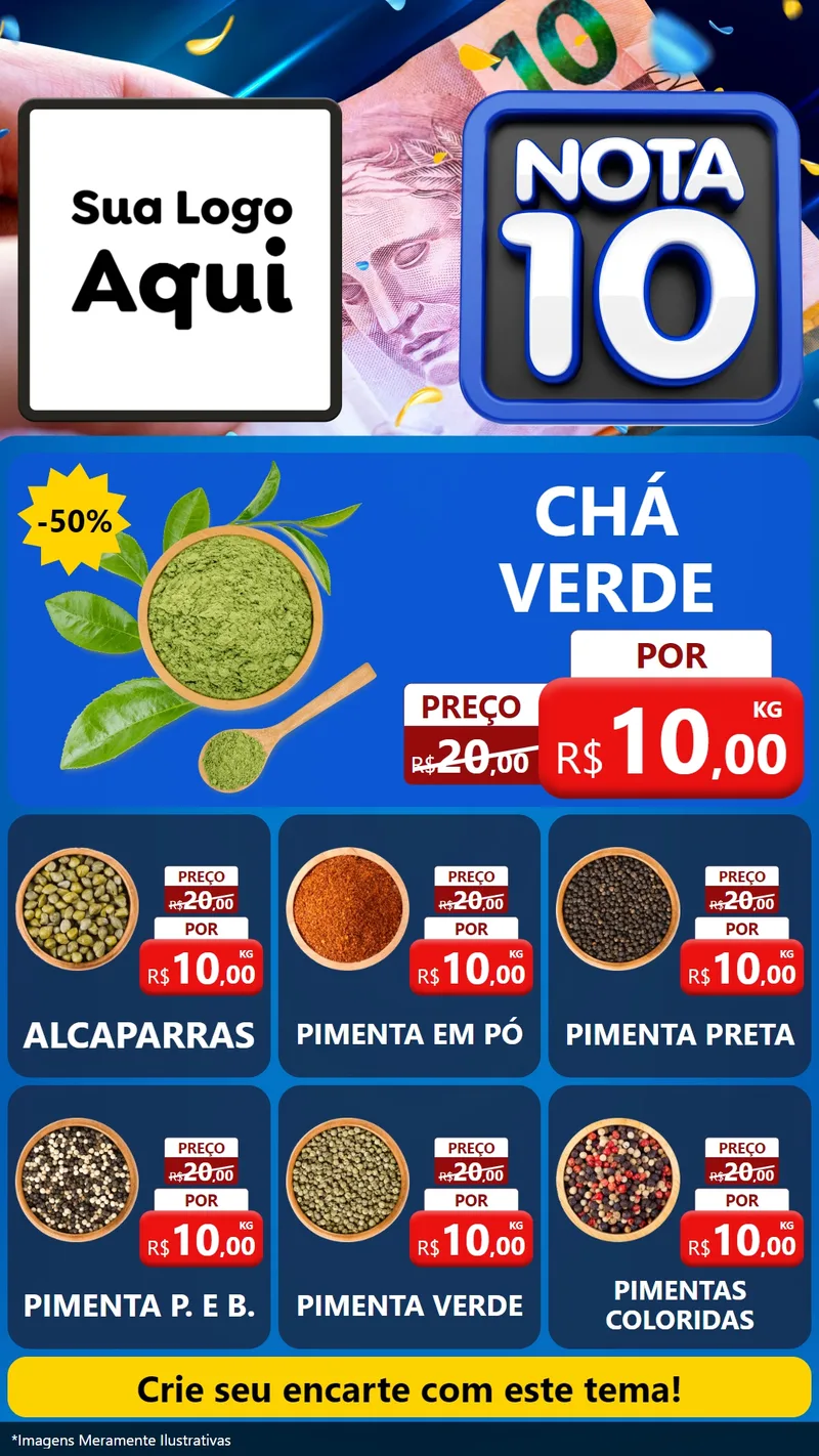 Modelo de Rede Social para Stories com o tema Nota 10 para Produtos Naturais