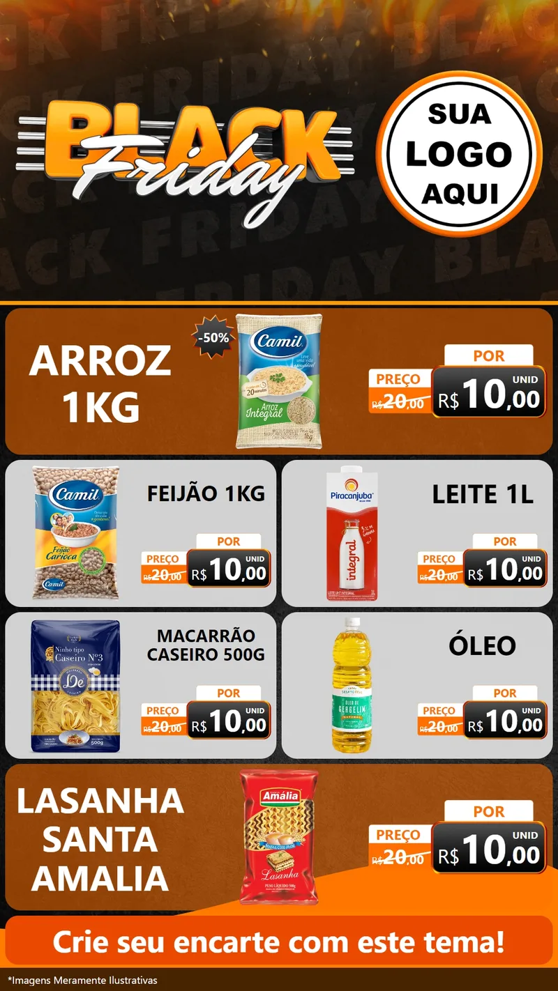 Modelo de TV para TV Vertical com o tema Black Friday para Supermercado