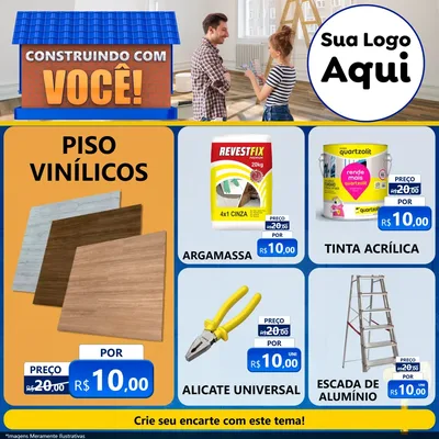 Modelo de Rede Social para Feed Facebook com o tema Construindo Com Você para Material para Construção