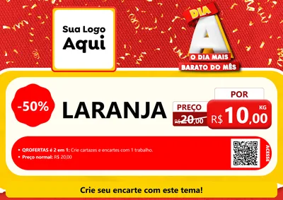Modelo de Cartaz para Cartaz A4 Horizontal com o tema Dia A o Dia Mais Barato do Mês para Hortifrúti