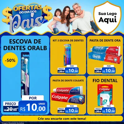Modelo de Rede Social para Feed Facebook com o tema Ofertas do Dia dos Pais para Higiene Pessoal