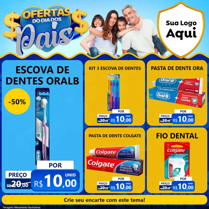 Modelo de Rede Social para Feed Facebook com o tema Ofertas do Dia dos Pais para Higiene Pessoal